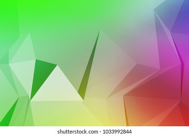 Vector art of faceted 3d crystal colorful shapes, banners. Horizontal crystal banners, faceted colorful.