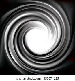 Vector art fancy modern elegant creative wavy eddy luxury ebony aqua backdrop of curvy viscous crude resin surface. Closeup view with space for text in glowing white center in middle of funnel