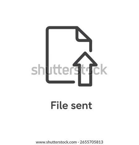 Vector art of file sent icon with an upward arrow, isolated on white background