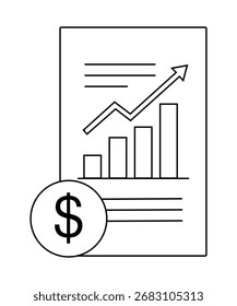 Vector art of financial growth chart with dollar sign