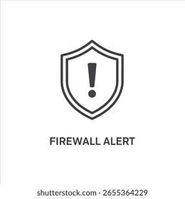 Vector art of firewall alert symbol with exclamation mark