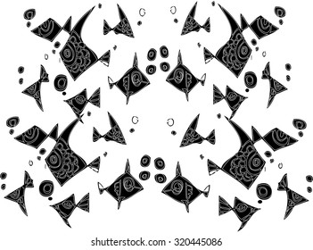 the vector art of fish create