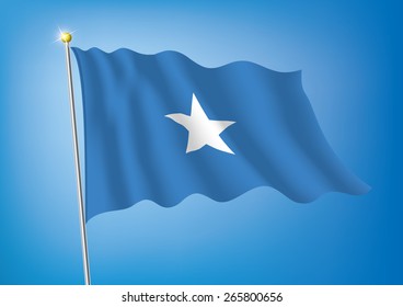 Vector art flags waving illustration: Somalia