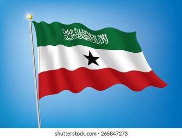 Vector art flags waving illustration: Somaliland