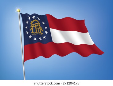 Vector art flags waving illustration:georgia