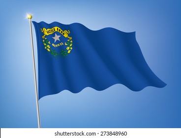 Vector art flags waving illustration:Nevada