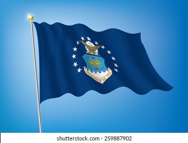 Vector art flags waving illustration:United States Air Force