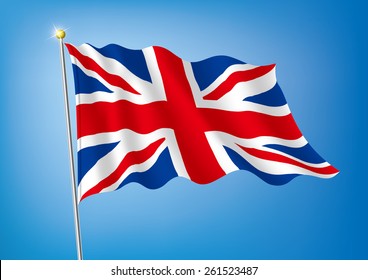 Vector art flags waving illustration:United Kingdom / England /Britain