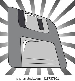 Vector art floppy disk on light background.