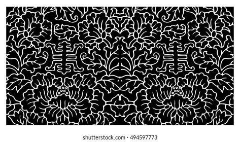 Vector Art of Floral Pattern for Graphic Design and Etching