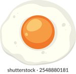 Vector art of a fried egg with yolk