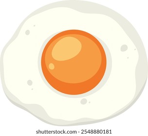 Vector art of a fried egg with yolk