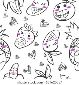 Vector art of fruit hand draw doodles