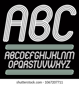 Vector art funky italic typescript with triple parallel lines, can be used as logo design element for event companies.