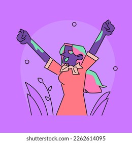 Vector Art of Fun-loving Characters Celebrating Holi, the Hindu Festival of Colors