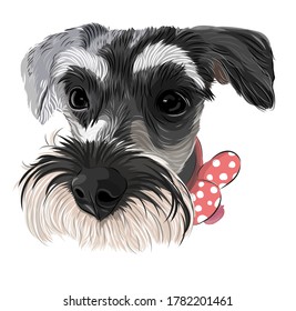 Vector art of a funny puppy head drawing