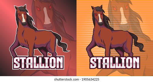 Vector Art for Gaming Squad Logo, Stallion mascot, Illustration bundle