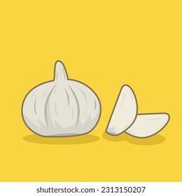 Vector art of garlic, icon and graphic design