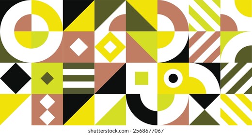 vector art geometric background with circle, triangle, round shapes