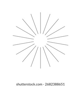 Arte vectorial del patrón geométrico de líneas radiales. Ilustración vectorial de rayos de sol