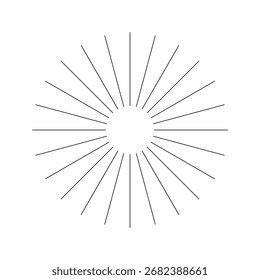 Arte vetorial do padrão de linhas radiais geométricas. ilustração do vetor de raios solares