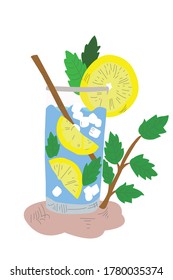Vector art of a glass of lemonade