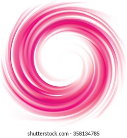 Vector art glossy radial rippled curvy backdrop. Whirl gel fluid vivid pink eddy caramel syrup surface with space for text in white center. Appetizing jam juicy fruits rose color: currant, strawberry