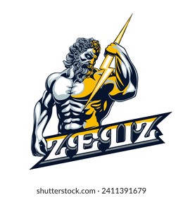 Vector art of the god Zeus in masculine style