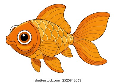 Vector art of Goldfish on white background