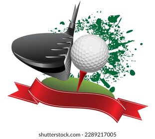 Vector art golfer illustration with watercolor. White background.