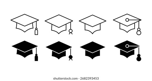 Vektorgrafik der Graduierungskappe Symbol für Bildung