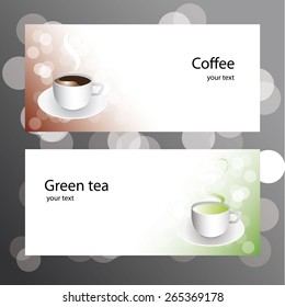Vector art graphic illustration of ceffe and tea