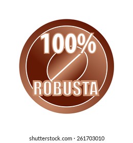 Vector art graphic illustration of coffee robusta symbol