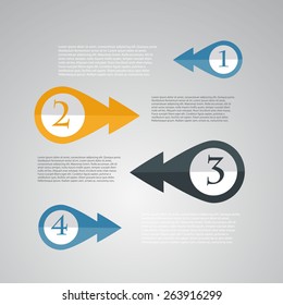 Vector art graphic illustration of four arrows