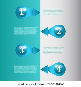 Vector art graphic illustration of four steps