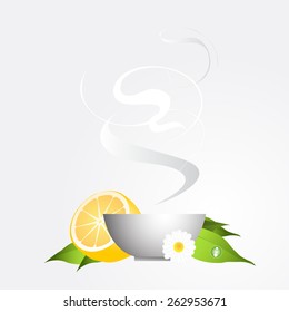 Vector art graphic illustration of hot tea