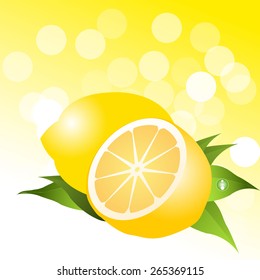 Vector art graphic illustration of lemon background