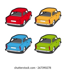 Vector art graphic illustration of old car