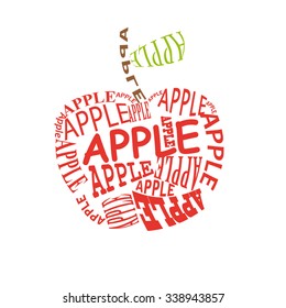 Vector art graphic illustration of red apple