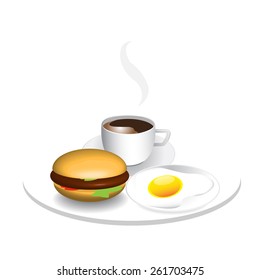 Vector art graphic illustration set of breakfast