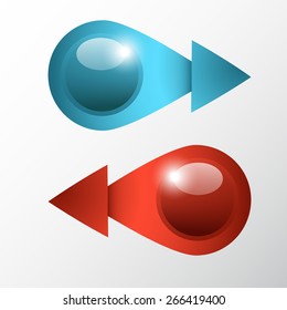 Vector art graphic illustration of two arrows