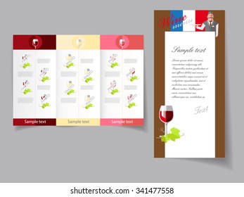 Vector art graphic illustration of wine list template