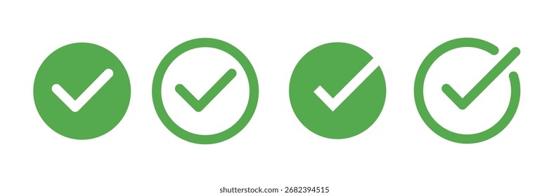 Arte vectorial de la marca de verificación verde. Aprobar símbolo Vector