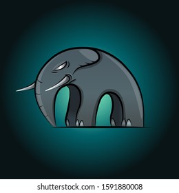 Vector Art Grey Strong Elephant 