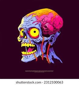 Vector Art Halloween Character Zombie Psychedelic illustrations