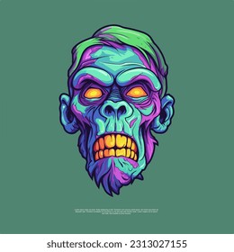 Vector Art Halloween Character Zombie Psychedelic illustrations