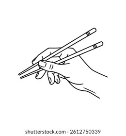 Vector Art Hand with Chopsticks for Restaurant Use