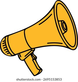 Vector art of hand drawn sketch of a megaphone