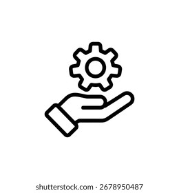 Parte vetorial do equipamento de apoio manual, símbolo de serviço e ilustração vetorial do ícone da linha de apoio