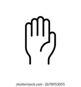 Vektorgrafik mit fünf Fingern in einer Linie, die eine Linie zeichnet, Symbol, Vektorgrafik